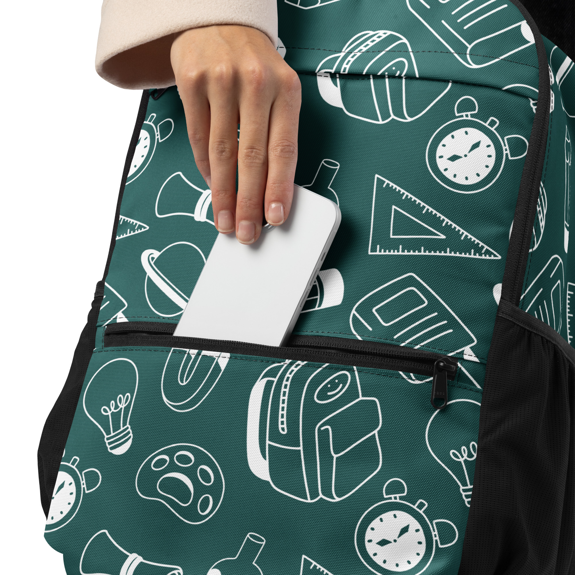 Schulsack - Rucksack School one green – Bild 3