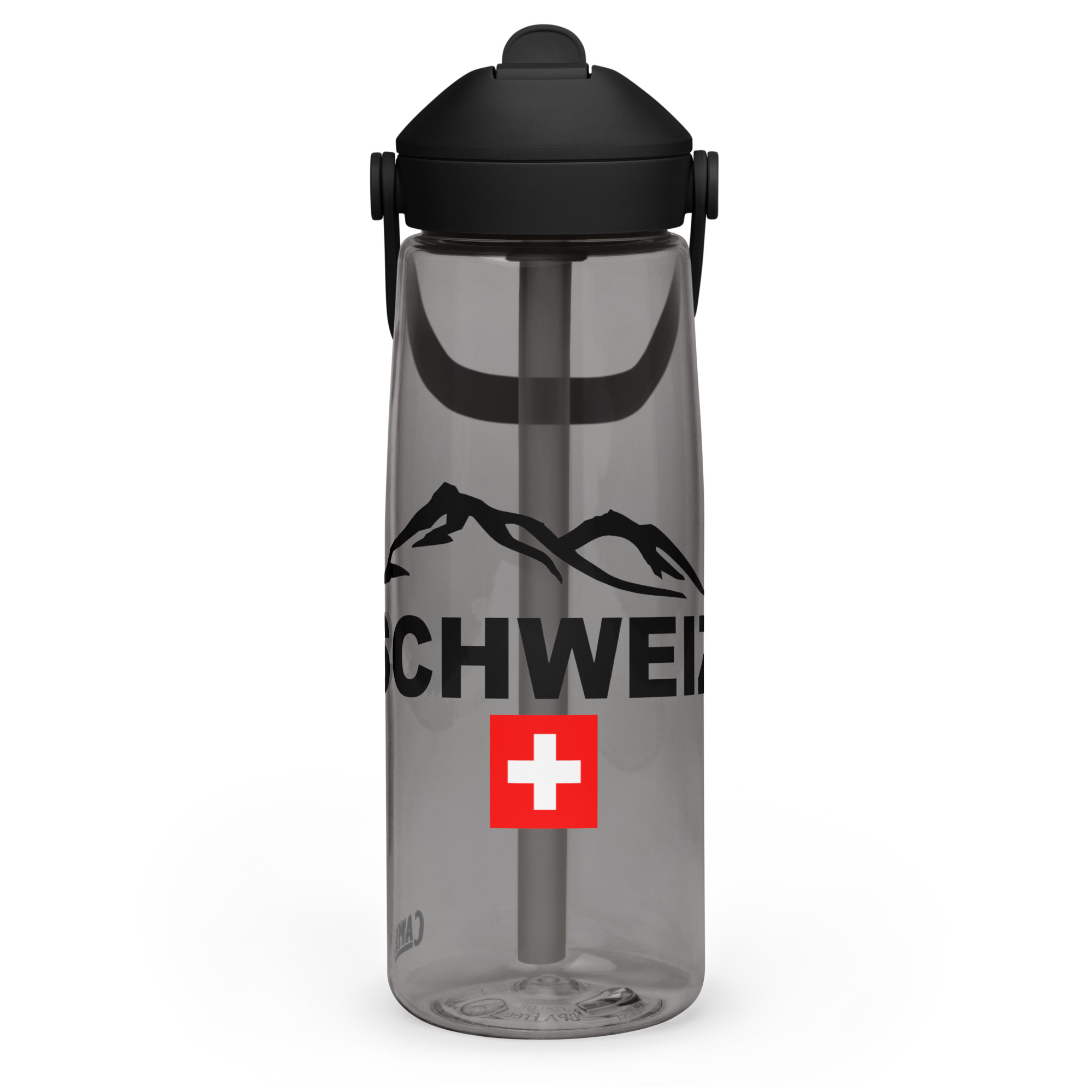 Wasser- Flasche mit umklappbarem Trinkhalm Schweiz – Bild 11