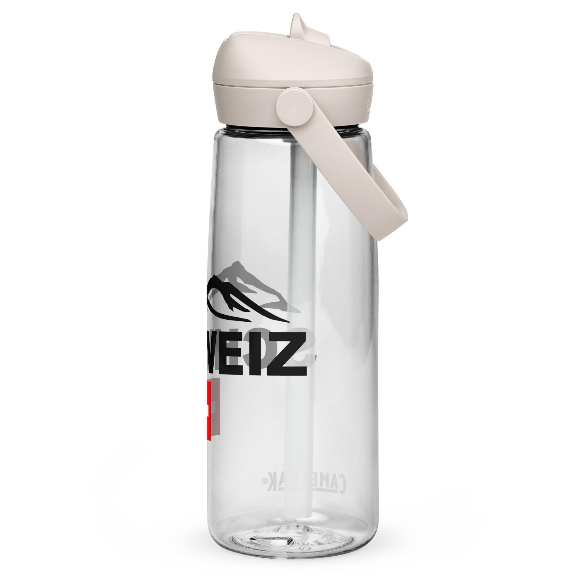 Wasser- Flasche mit umklappbarem Trinkhalm Schweiz – Bild 22