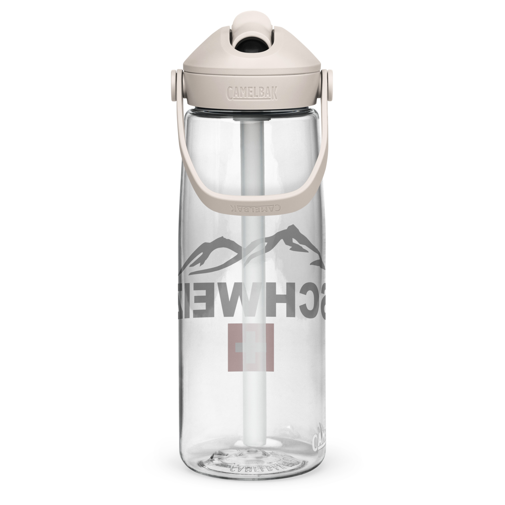 Wasser- Flasche mit umklappbarem Trinkhalm Schweiz – Bild 24