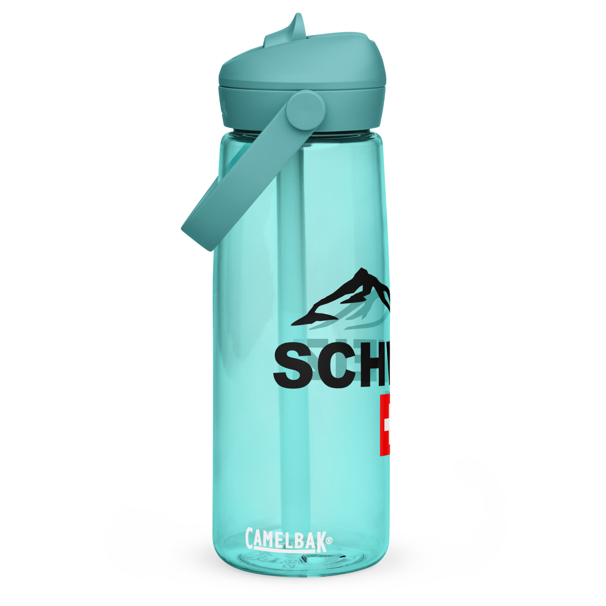 Wasser- Flasche mit umklappbarem Trinkhalm Schweiz – Bild 17