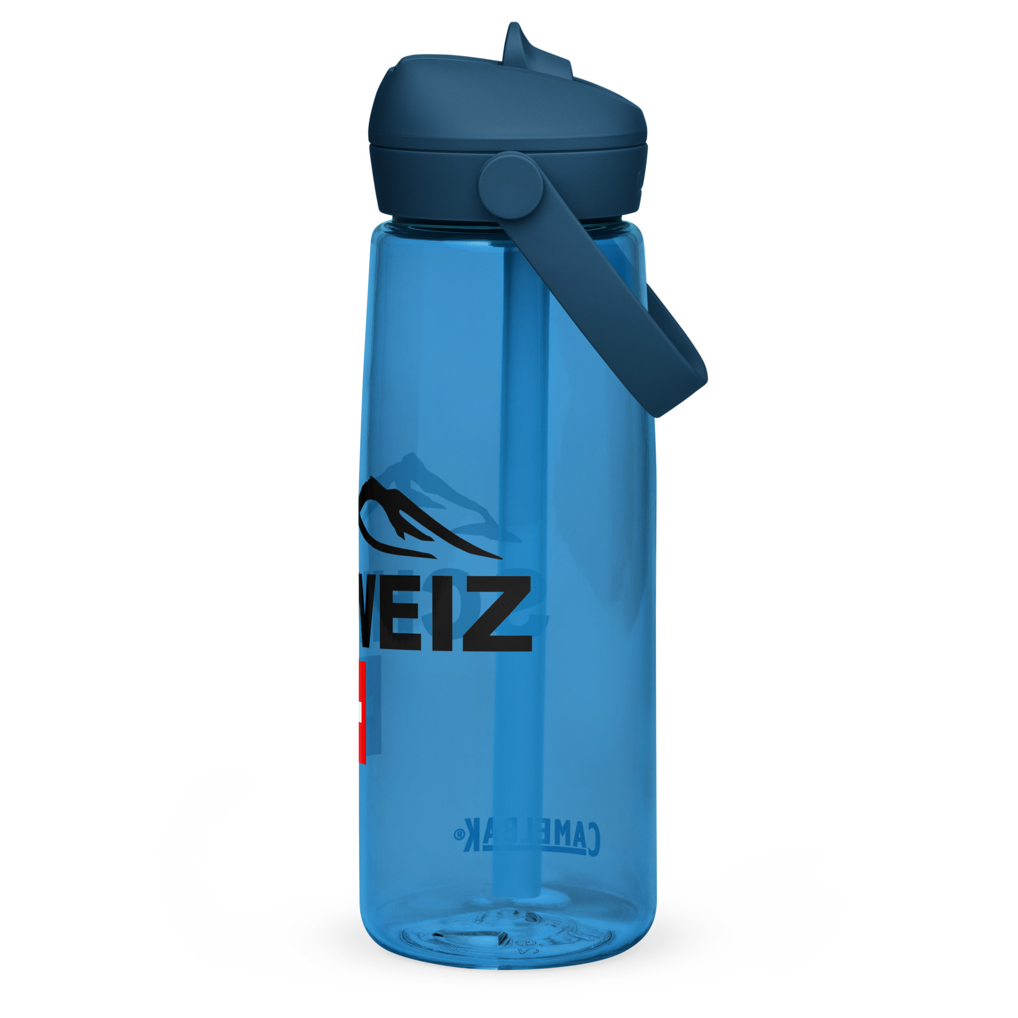 Wasser- Flasche mit umklappbarem Trinkhalm Schweiz – Bild 7