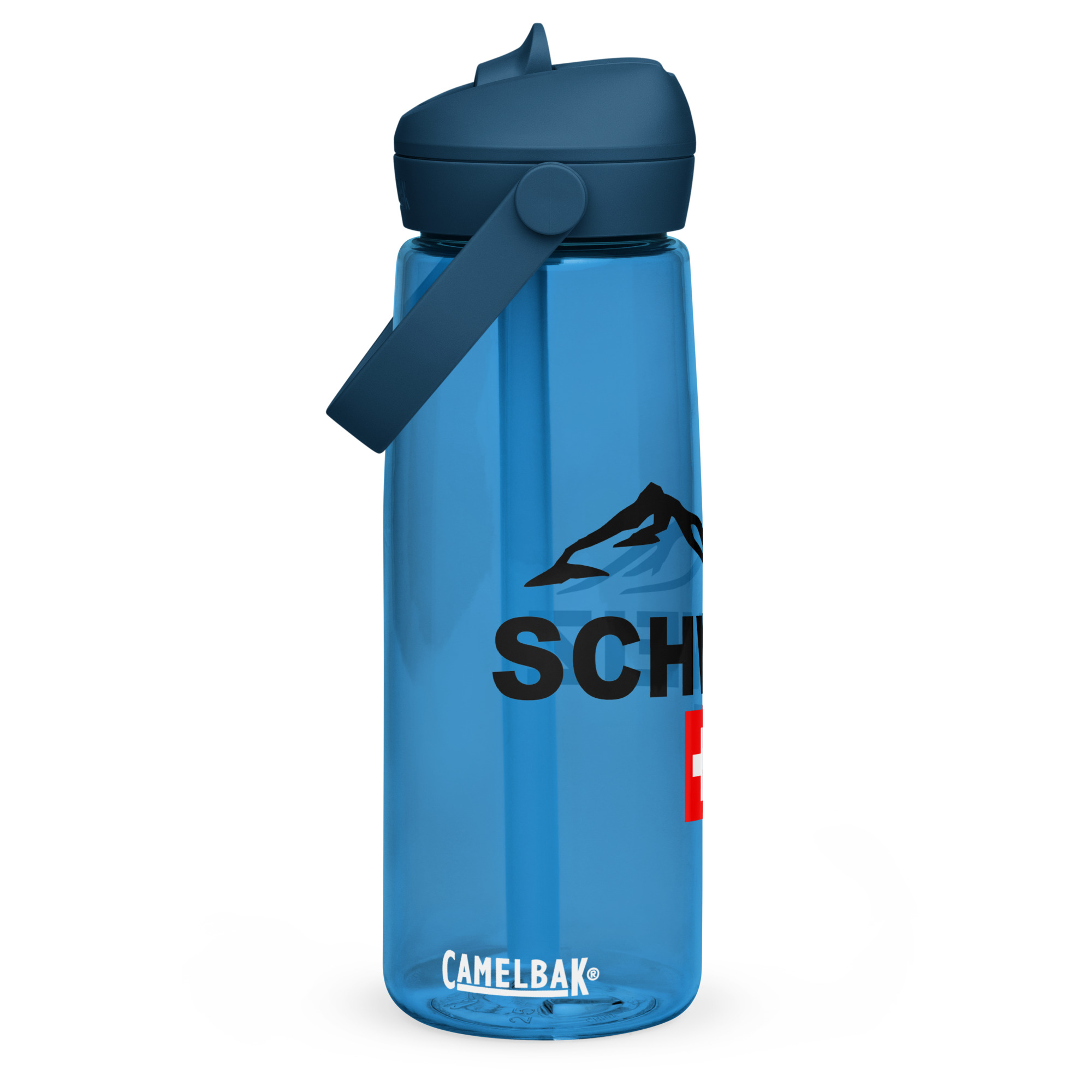 Wasser- Flasche mit umklappbarem Trinkhalm Schweiz – Bild 6