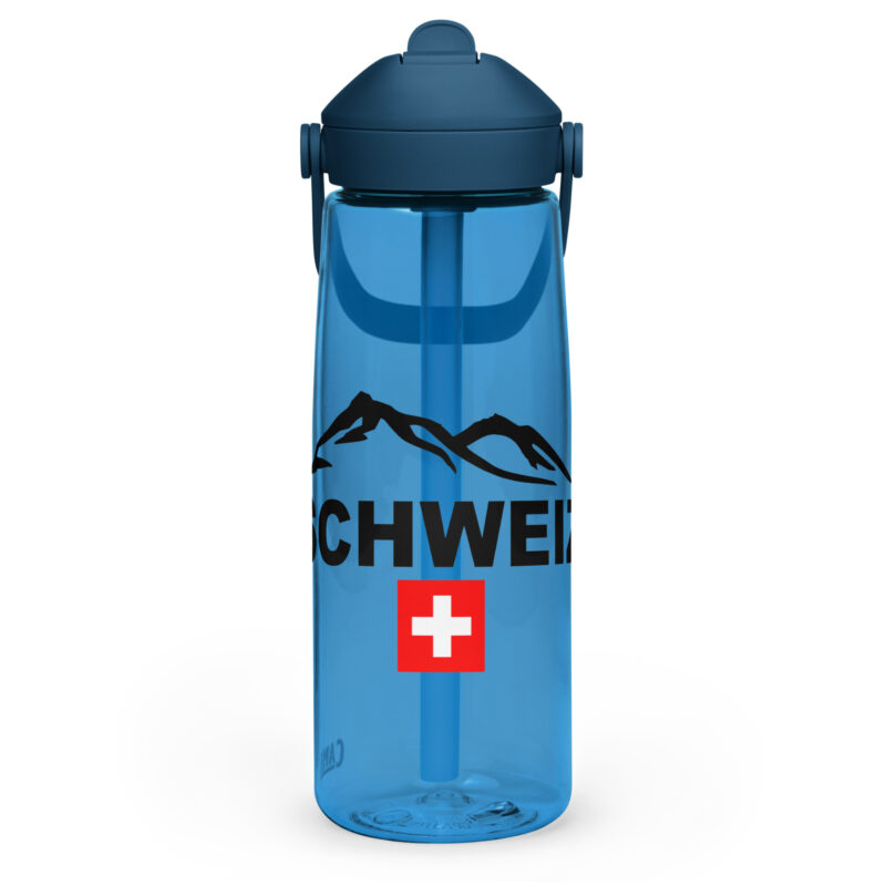 Wasser- Flasche mit umklappbarem Trinkhalm Schweiz