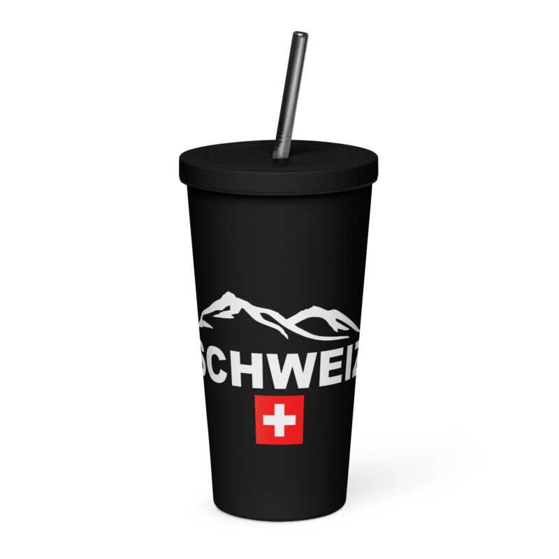 Thermo- Becher mit Strohhalm Schweiz